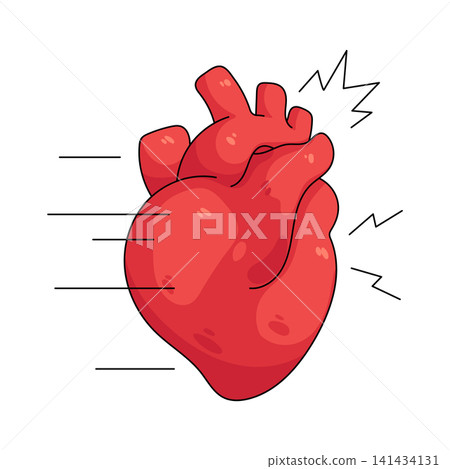 Illustration of fast heartbeat 141434131