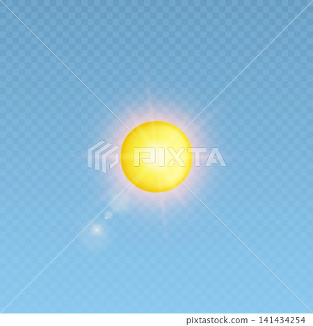 Vector realistic light on isolated transparent background. Light with glare png. Dawn, sunset, sun png. Flash of light, light effect Vector realistic light on isolated transparent background. Light with glare png. Dawn, sunset, sun png. Flash of light, light effect 141434254