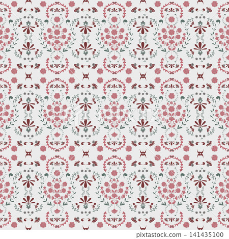 Floral seamless pattern, Flower chintz pattern seamless vector border print. Botanical batik background. Arabesque floral ornament motif for decoration fabric, women clothing, scarf, wallpaper design. Floral seamless pattern, Flower chintz pattern seamless vector border print. Botanical batik background. Arabesque floral ornament motif for decoration fabric, women clothing, scarf, wallpaper design. 141435100