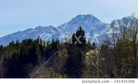 Mount Myoko as seen from Izumi Jomon Park [Nakago Ward, Joetsu City, Niigata Prefecture] 141435266