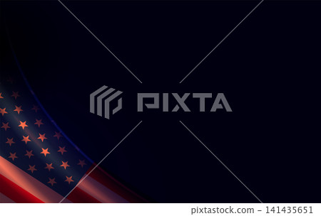 Independence Day. A holiday card featuring an isolated silhouette of the American flag Independence Day. A holiday card featuring an isolated silhouette of the American flag 141435651