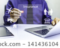 Insurance Policy Document Concept with Online Application, Digital Agreement and Financial Protection Planning. protecting car , house , life ,healthcare , family , travel insurance icon. 141436104