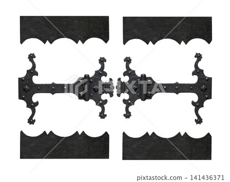 old metal door hinge isolated on a white background old metal door hinge isolated on a white background 141436371