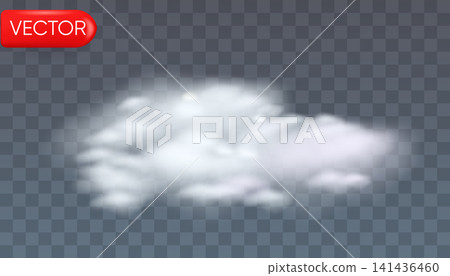 Realistic 3d white cloud overlay vector eps10 isolated on transparent background Realistic 3d white cloud overlay vector eps10 isolated on transparent background 141436460