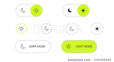 Y2k night mode and light mode switch ui elements with minimal toggle buttons and icons Y2k night mode and light mode switch ui elements with minimal toggle buttons and icons 141436542