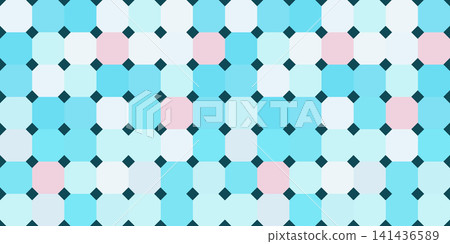 Blue pool tile geometric mosaic pattern with square shapes and accent colors Blue pool tile geometric mosaic pattern with square shapes and accent colors 141436589