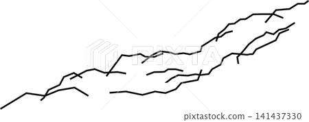 Line drawing illustration of a cliff 141437330