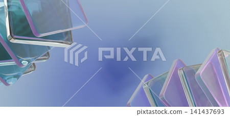 Luxury Transparent Glass Panels with Soft Blue Gradient Abstract Background 3D Render Luxury Transparent Glass Panels with Soft Blue Gradient Abstract Background 3D Render 141437693