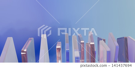 Luxury Transparent Glass Crystal Panels on Soft Blue Gradient Abstract 3D Background Luxury Transparent Glass Crystal Panels on Soft Blue Gradient Abstract 3D Background 141437694