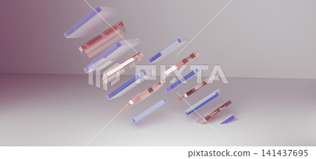 Floating Transparent Glass Prism Bars with Minimal Soft Background 3D Render Floating Transparent Glass Prism Bars with Minimal Soft Background 3D Render 141437695
