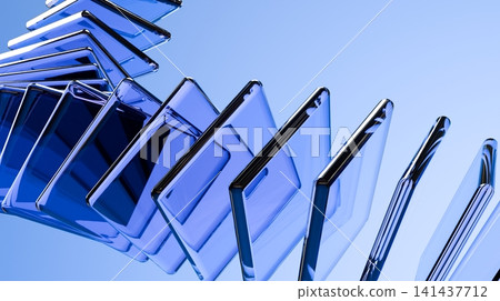 Luxury Transparent Green Glass Ribbon Abstract Wave 3D Background Render Luxury Transparent Green Glass Ribbon Abstract Wave 3D Background Render 141437712