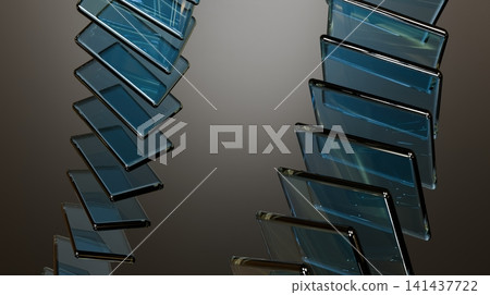 Dark Transparent Glass Panel Curve Luxury Abstract 3D Background Dark Transparent Glass Panel Curve Luxury Abstract 3D Background 141437722