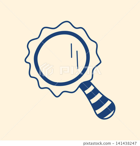 Cute mirror with handle, doodle style illustration Cute mirror with handle, doodle style illustration 141438247