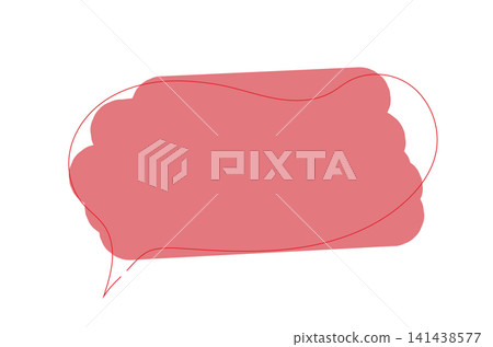 Abstract speech bubble shape with a red outline on transparent or white background Abstract speech bubble shape with a red outline on transparent or white background 141438577