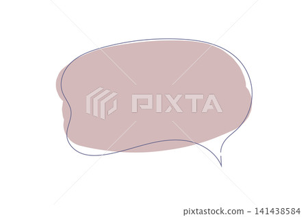 Abstract speech bubble with soft blush pink fill and dark outline on transparent or white background Abstract speech bubble with soft blush pink fill and dark outline on transparent or white background 141438584