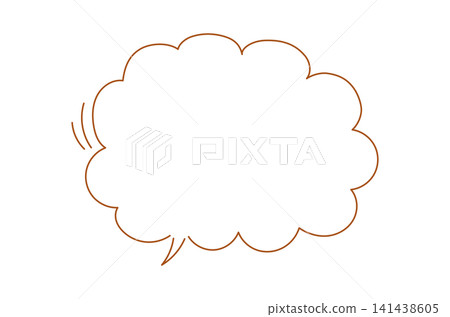 Hand drawn empty speech bubble with wavy lines on the left side Hand drawn empty speech bubble with wavy lines on the left side 141438605