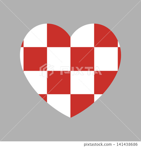 North Brabant flag heart shaped. Netherlands province North Brabant flag banner in heart shape. Flag of North Brabant heart badge, button, icon, sticker. North Brabant flag heart shaped. Netherlands province North Brabant flag banner in heart shape. Flag of North Brabant heart badge, button, icon, sticker. 141438686