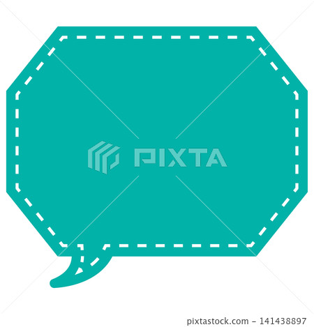 Simple color speech bubble - octagonal with corners Simple color speech bubble - octagonal with corners 141438897