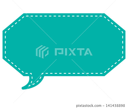 Simple color speech bubble, elongated cloud shape Simple color speech bubble, elongated cloud shape 141438898