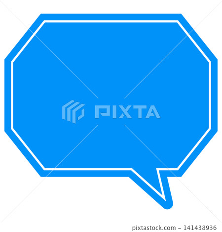 Simple color speech bubble - octagonal with corners Simple color speech bubble - octagonal with corners 141438936
