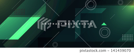 Dark green tech geometric memphis abstract background with layered diagonal shapes for modern web banner, poster, cover, brochure, flyer, leaflet, business corporate presentation. Dark green tech geometric memphis abstract background with layered diagonal shapes for modern web banner, poster, cover, brochure, flyer, leaflet, business corporate presentation. 141439070
