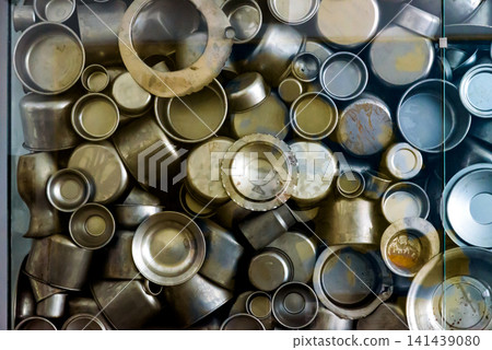 Metal tableware manufactured during the time, on display at Schindler's Factory Museum, Krakow. Metal tableware manufactured during the time, on display at Schindler's Factory Museum, Krakow. 141439080
