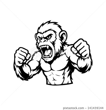 monkey mascot logo illustration vector design template simple and modern style monkey mascot logo illustration vector design template simple and modern style 141439144