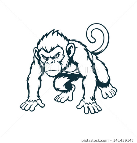 monkey mascot logo illustration vector design template simple and modern style monkey mascot logo illustration vector design template simple and modern style 141439145