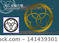 Family crest: [Maru ni Kinrin Katabami] 141439301