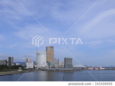 View of the buildings at Sunport Takamatsu from the east. 141439450
