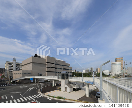 View of Rexxam Hall (Kagawa Prefectural Citizens' Hall), Takamatsu Castle Ruins, and Sunport Takamatsu from the parking lot side in Tamamo-cho, Kagawa Prefecture. View of Rexxam Hall (Kagawa Prefectural Citizens' Hall), Takamatsu Castle Ruins, and Sunport Takamatsu from the parking lot side in Tamamo-cho, Kagawa Prefecture. 141439458