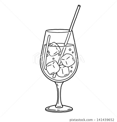 一幅清爽的汽水飲料插圖,可供著色。 一幅清爽的汽水飲料插圖,可供著色。 141439652