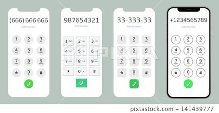 Smartphone dial keypad with numbers and letters. Interface keypad for touchscreen device. Smartphone dial keypad with numbers and letters. Interface keypad for touchscreen device. 141439777