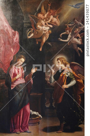 Annunciation to the Virgin Mary by Santi di Tito, Santa Maria Novella Principal Dominican church in Florence, Italy Annunciation to the Virgin Mary by Santi di Tito, Santa Maria Novella Principal Dominican church in Florence, Italy 141439877