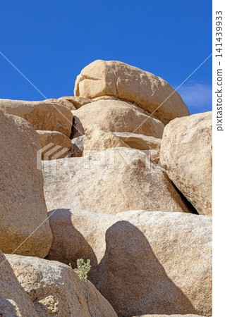 Granite Boulder Formation Under Deep Blue Sky Granite Boulder Formation Under Deep Blue Sky 141439933