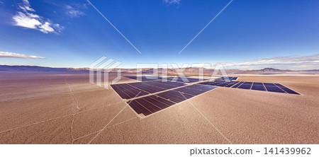 Large photovoltaic solar farm in the Nevada desert near Las Vegas 141439962