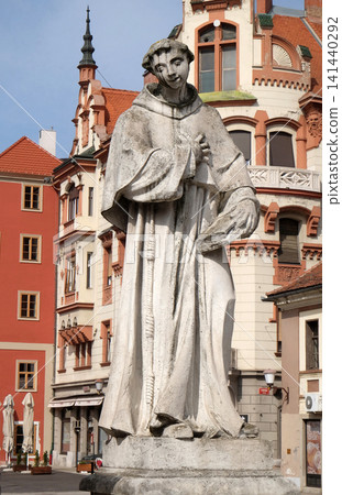 Saint Anthony of Padua statue, Plague column at Main Square of the city of Maribor in Slovenia Saint Anthony of Padua statue, Plague column at Main Square of the city of Maribor in Slovenia 141440292