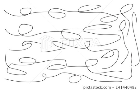 Continuous black lines create a modern abstract art piece on a pristine white background. Continuous black lines create a modern abstract art piece on a pristine white background. 141440482