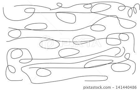 Continuous line art doodle on white background, abstract curvy pattern for design. Continuous line art doodle on white background, abstract curvy pattern for design. 141440486