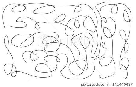 Continuous line art illustration on white background creating abstract and modern visual. 141440487