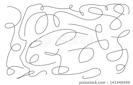Dynamic continuous line art forming varied abstract shapes and patterns on white background. Dynamic continuous line art forming varied abstract shapes and patterns on white background. 141440499