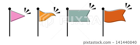 A set of simple flag illustration materials A set of simple flag illustration materials 141440840