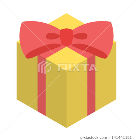 Pop art gift box isometric illustration Pop art gift box isometric illustration 141441191