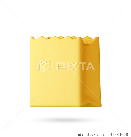 Yellow paper bag illustration in 3D 141441608