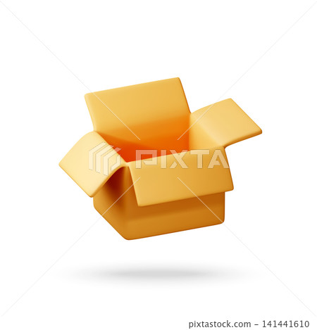 3D Open empty cardboard box isolated 3D Open empty cardboard box isolated 141441610