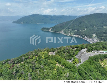 [Aerial view] Okubiwako Parkway and Tsuzuraozaki Observatory 141441679