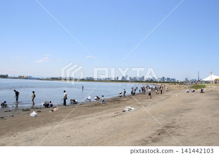 Kasai Rinkai Park, sandy beach, sea Kasai Rinkai Park, sandy beach, sea 141442103