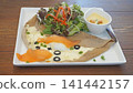 Cheese and salmon galette 141442157