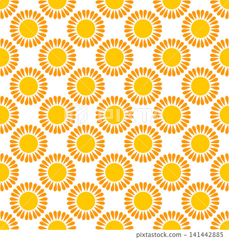 Seamless pattern with orange sun Seamless pattern with orange sun 141442885