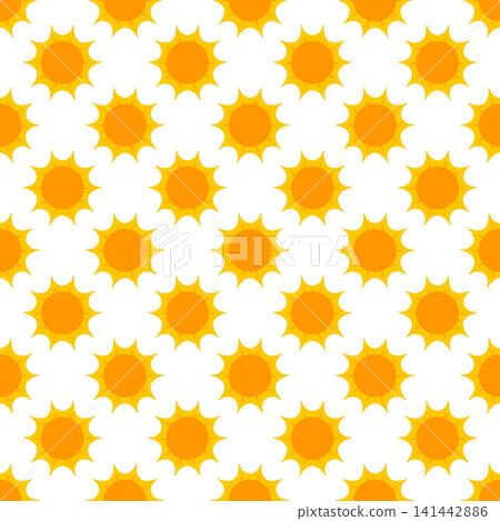 Seamless pattern with orange sun Seamless pattern with orange sun 141442886